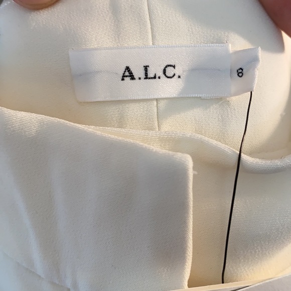NWT A.L.C. Off White Viscose Wide Leg Cropped Pants Trousers Women's 8 - Picture 10 of 16